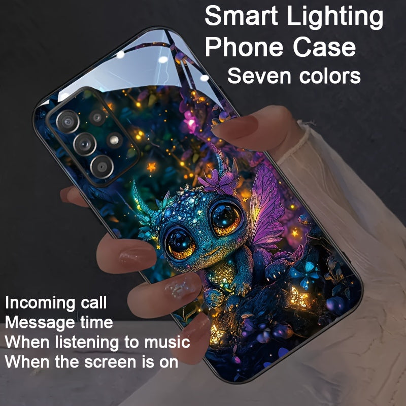 The dazzling smart voice controlled luminous phone case under starlight is suitable for S24Ultra/S22U/223Ultra/S21U/S20U/S10/Note20Ul/Note10+intelligent luminous voice control luminous technology, elegant daytime design, enha
